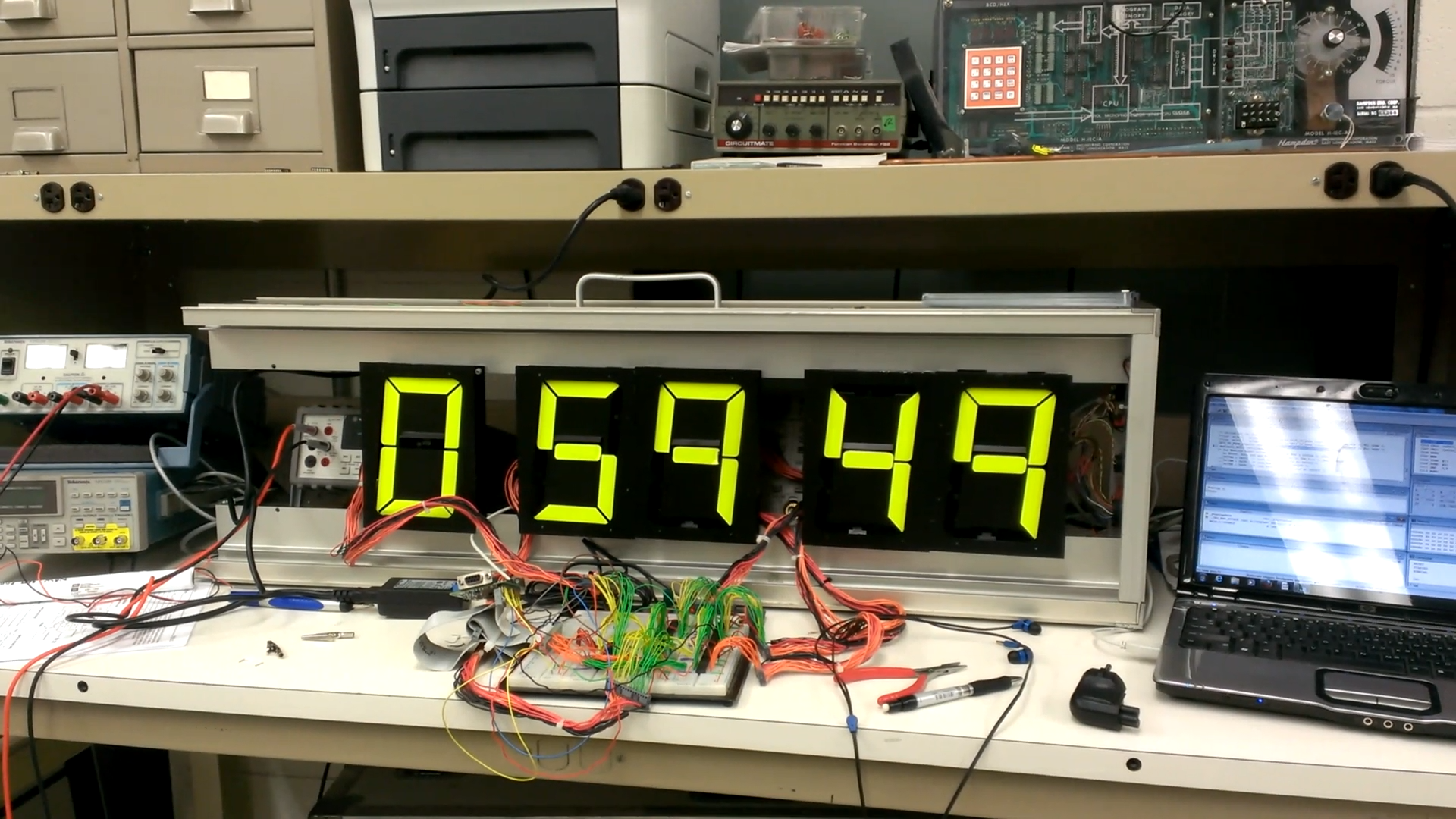 Clock with breadboarded prototype