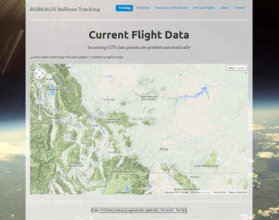 Current BOREALIS flight page